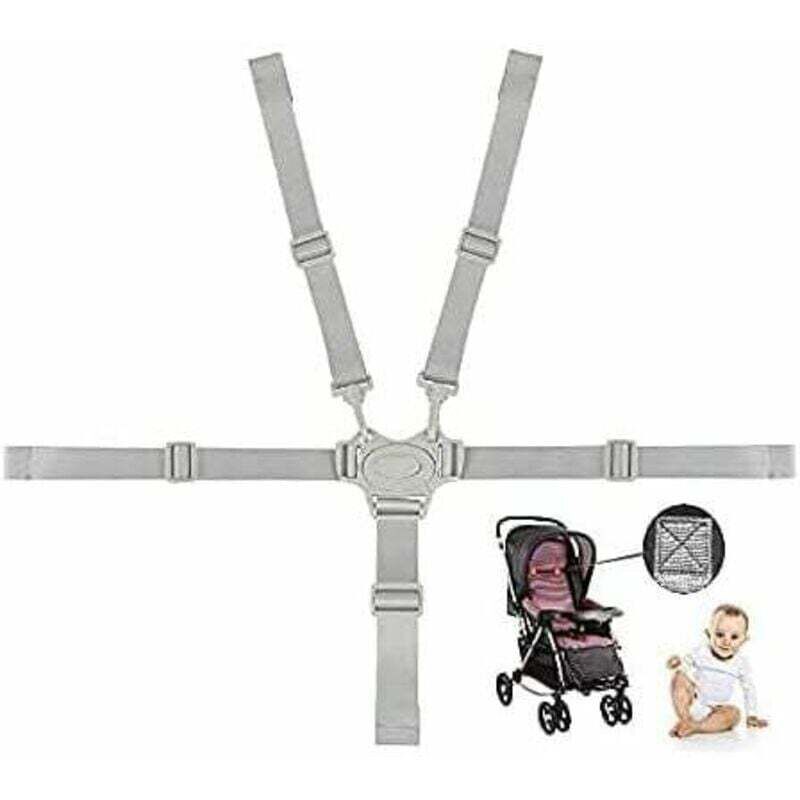 Ceinture de sécurité pour siège enfant 5 points Gris Harnais cinq points Ceinture de poussette Ceinture bébé Ceinture de sécurité universelle pour