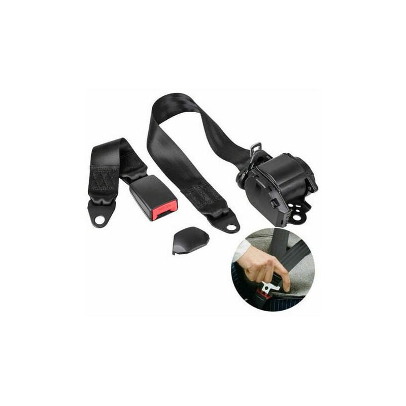 Kzq Ceinture de sécurité réglable 3 points ceinture de sécurité de voiture universelle automatique télescopique ceinture de sécurité de voiture pour