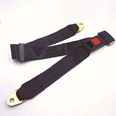 Ceinture de sécurité réglable à deux points, sangle d'extension de ceinture de sécurité universelle noire pour voiture