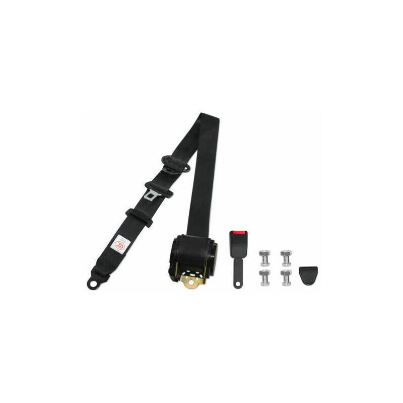 Ceinture de sécurité universelle rétractable à 3 points 1 pièces pour voitures de bus, noir et 1 pièces