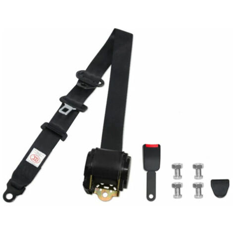 Ceinture de sécurité universelle rétractable à 3 points 1 pièces pour voitures de bus, noir et 1 pièces