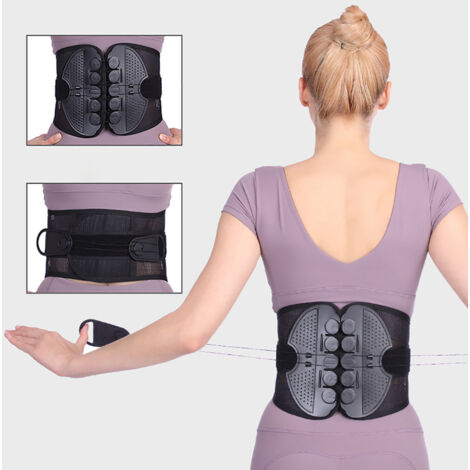Ceinture de soutien lombaire à double poulie, orthèse dorsale orthopédique pour hernie discale, soulagement des douleurs lombaires, décompression lombaire, correcteur de posture, pour hommes et femmes