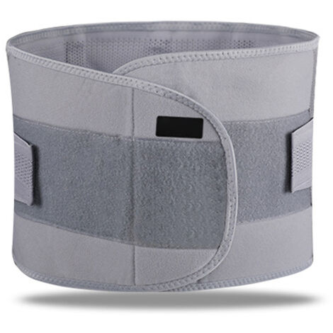 Ceinture de Soutien Lombaire Ajustable Homme Femme - Compression Respirante Confortable - Taille L Gris