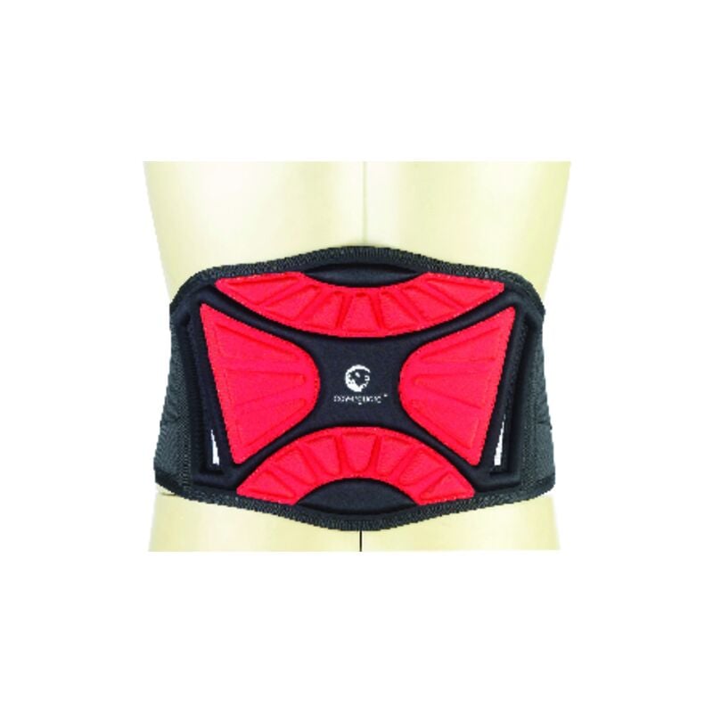 Ceinture lombaire lumbar belt - Mousse eva + Scratch - Noir/Rouge Taille unique/One size