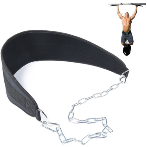 Ceinture De Soutien Pour Musculation - Chaîne En Acier Trempé - Pour Tirage Vertical Et Squats - 1 Pièce