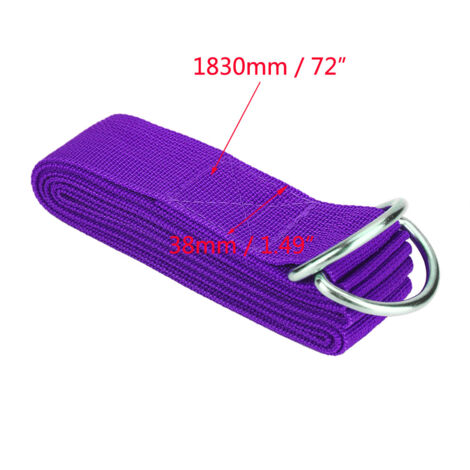 Ceinture de sport ajustable avec anneau en D pour fitness, yoga et gym (Violet)