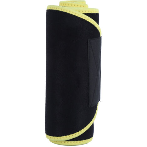 Ceinture de sport ajustable pour le ventre avec poche, brûle-graisse et effet sudation - Taille L en jaune
