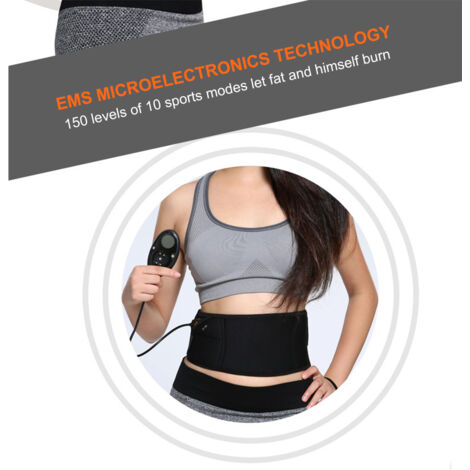 Ceinture de Stimulation Musculaire Abdominale EMS, Tonifiant Électrique USB pour Abdos