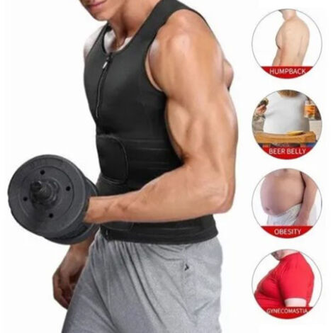 Ceinture de sudation ajustable pour hommes - Veste minceur sport respirante pour fitness, gym et perte de poids