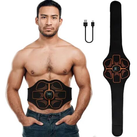 Ceinture de tonification abdominale, appareil d'électrostimulation musculaire (EMS), rechargeable par USB, pour la musculation à domicile, pour la perte de poids, pour hommes et femmes.-AquaForge
