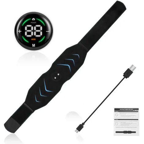 Ceinture de tonification abdominale EMS, appareil de musculation abdominale par vibrations électriques, pour affiner la taille et masser les muscles du corps et des jambes (06918)-AquaForge