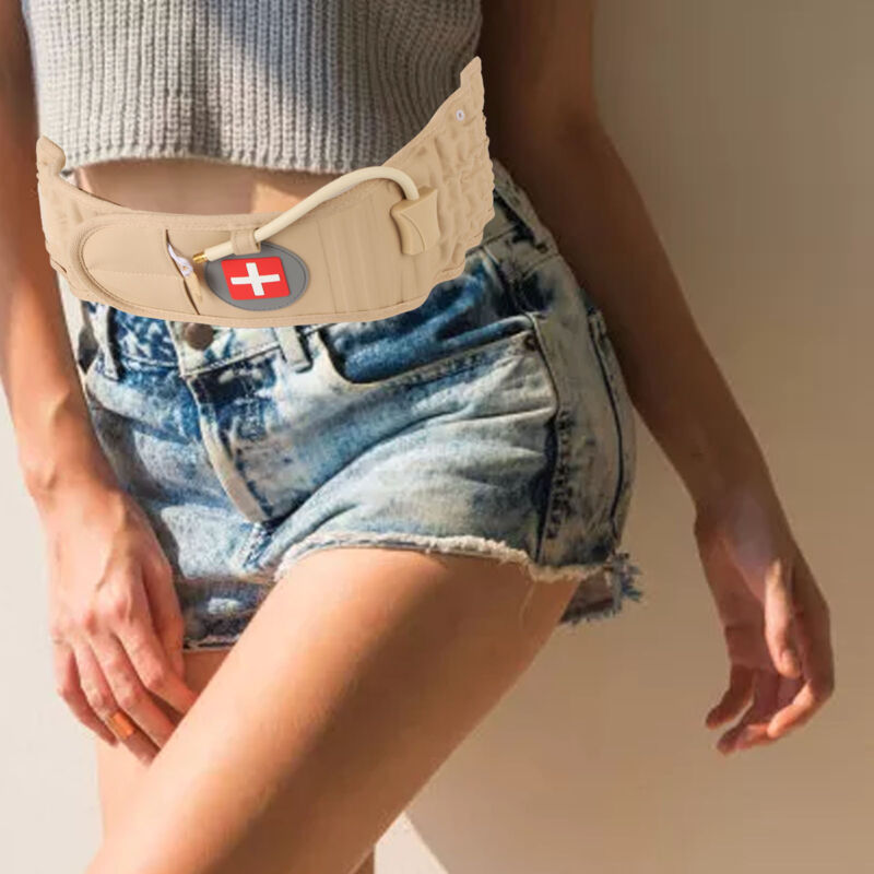 Ceinture de traction lombaire gonflable réduisant la pression, support lombaire avec pompe à main, kaki