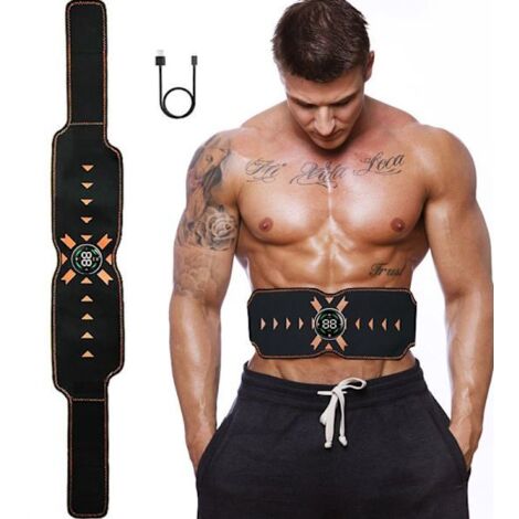 Ceinture d'entraînement abdominale EMS avec écran LCD pour la remise en forme, la musculation à domicile et la perte de poids. Masseur amincissant.-AquaForge