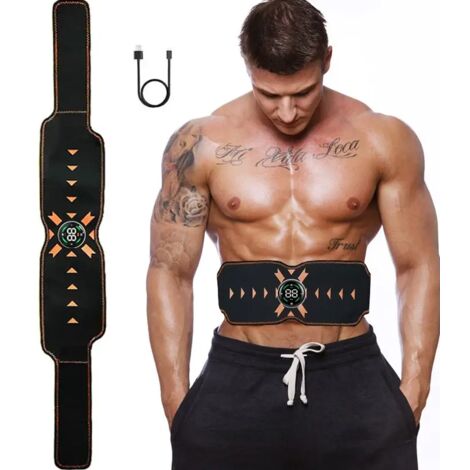Ceinture d'entraînement abdominale EMS avec écran LCD pour la remise en forme, la perte de poids et l'amincissement du corps à domicile.-AquaForge