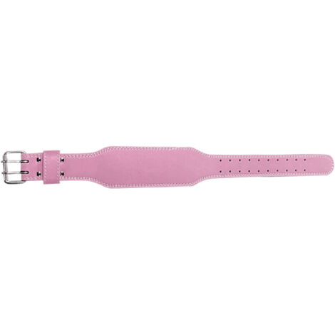 Ceinture d'entraînement en simili cuir microfibre rose - Support lombaire pour musculation et fitness - Taille S (95 cm)