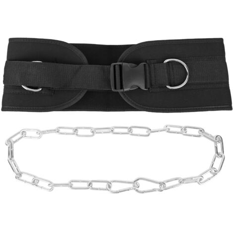 Ceinture d'haltères ajustable robuste avec chaîne et mousqueton pour dips, tractions et musculation