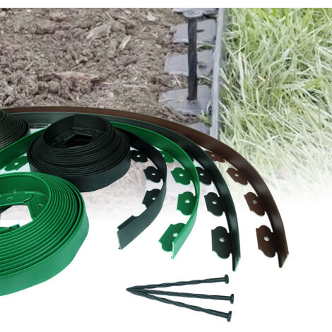 Ceinture d'isolation en pierre d'herbe en forme de L, bordure de paysage pour jardin, 5cm x 5cm x 10m, noire