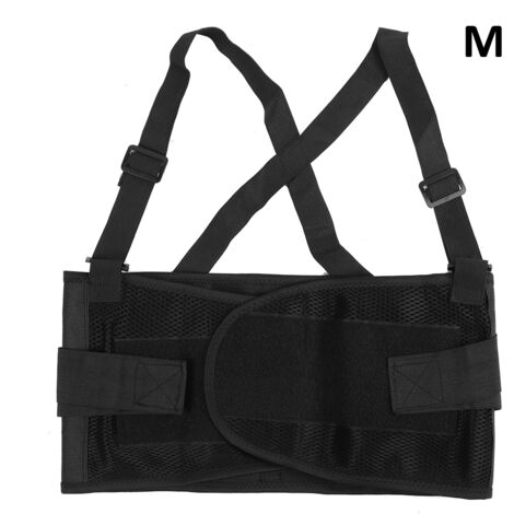 Ceinture lombaire ajustable de soutien pour le travail, protection anti-entorse, sangle de maintien, taille M, noir