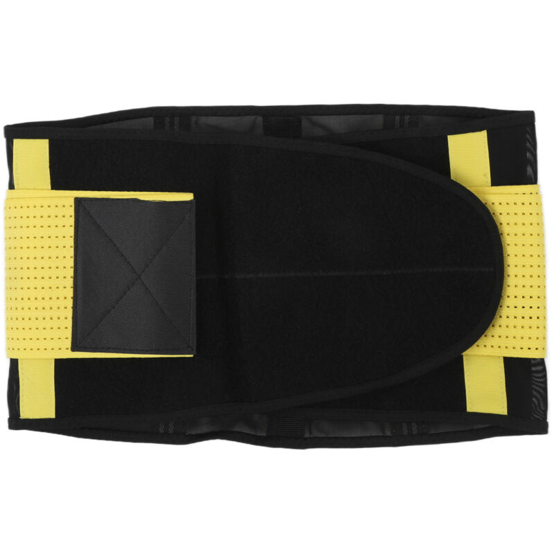 Ceinture lombaire ajustable et respirante pour le bas du dos, taille M, jaune, maintien lombaire confortable.