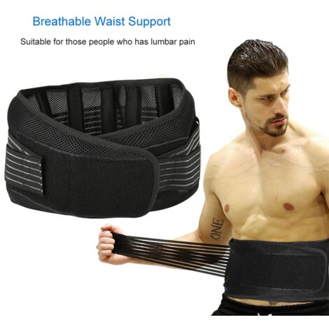 Ceinture Lombaire Ajustable et Respirante pour le Soulagement des Douleurs Dorsales (Taille L)
