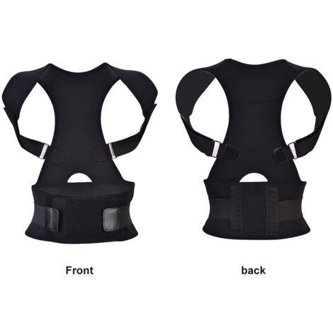 Ceinture lombaire ajustable pour hommes et femmes - Correcteur de posture et soutien dorsal (Noir, Taille XL)