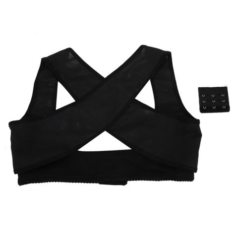 Ceinture lombaire ajustable pour le dos et les épaules - Correcteur de posture - Support dorsal réglable - Taille XXL - Noir