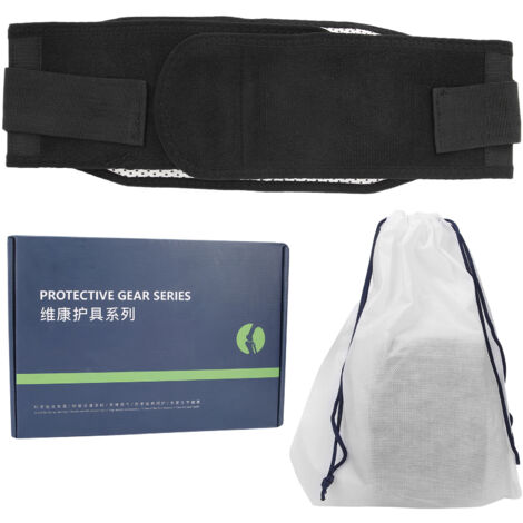 Ceinture lombaire chauffante avec aimants et plaque en acier - Soutien dorsal réglable et respirant pour le mal de dos.