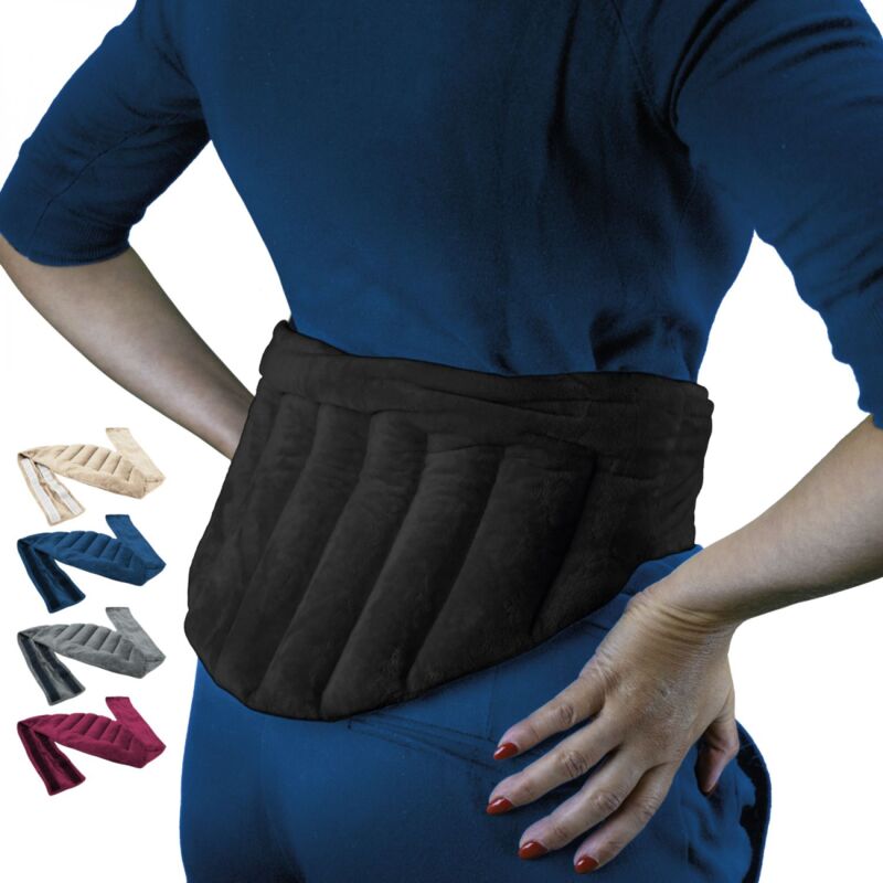 Vivezen - Ceinture lombaire chauffante avec bandes auto-agrippantes réglable taille 34 à 56 - Noir