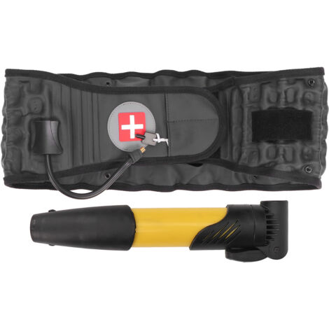 Ceinture lombaire de traction gonflable pour soulager les douleurs dorsales - Support lombaire ajustable avec pompe intégrée - Noir