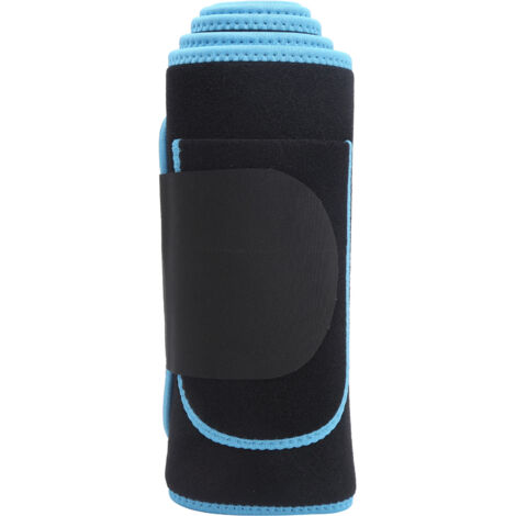 Ceinture Lombaire Élastique pour Fitness et Musculation, Bande de Soutien Abdominal Ajustable 124x23cm Noir et Bleu