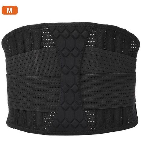 Ceinture lombaire respirante en nylon 2024 pour soulager les douleurs sportives, taille M, noire.