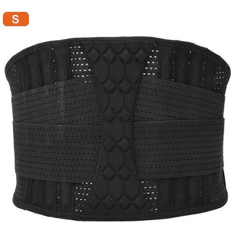 Ceinture lombaire respirante en nylon noir (2024) pour soulager les douleurs sportives.
