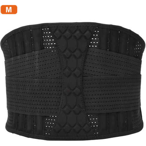 Ceinture lombaire respirante en nylon pour le sport, soutien lombaire et soulagement des douleurs lombaires - Noir