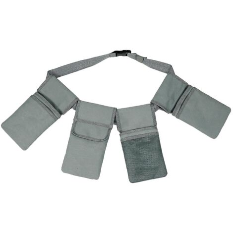 Ceinture porte-outils de jardin en toile imperméable avec 4 sacs et pochette de suspension