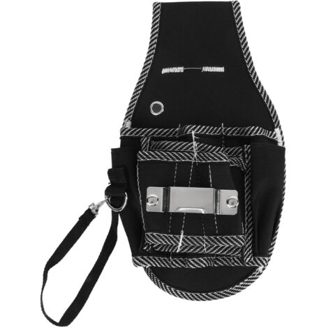 Ceinture porte-outils d'électricien en toile Oxford résistante, sac de ceinture noir pratique pour bricolage et travaux manuels.