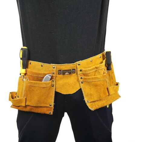 ceinture Porte Outils En Cuir De Qualit Avec 11 Poches, Ceinture Ajustable En Nylon, Cadeau Pour Fte Des Pres Pour Bricoleur(se), Charpentier, Men