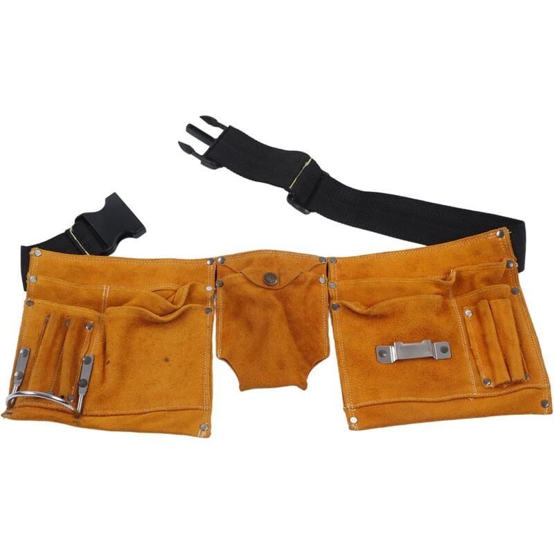Ikodm - Ceinture porte-outils, Sac à outils en peau de vache, sac à outils de jardinage Ceinture porte-outils