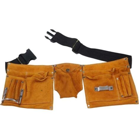 Ceinture porte-outils, Sac à outils en peau de vache, sac à outils de jardinage Ceinture porte-outils