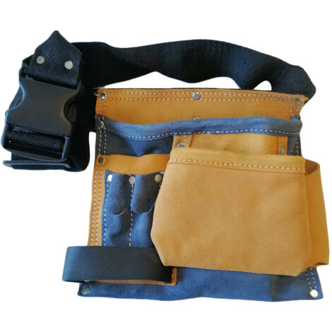 Ceinture sacoche porte outils en cuir - 5 poches