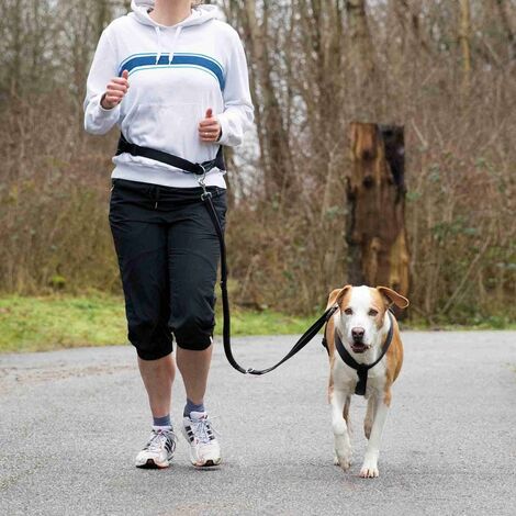 Trixie - Laisse Canicross avec Ceinture Ventrale pour Chien - Rouge