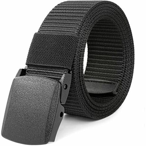 Ceintures de travail pour hommes, ceintures pour hommes, ceinture de golf réglable en toile de nylon, sans boucle en métal, passage rapide à travers la sécurité de l'aéroport, adaptée au travail et au