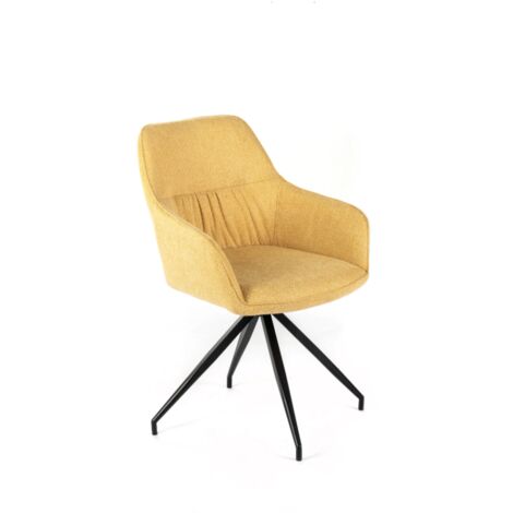Celeste, Set di 2 sedie in tessuto Giallo (56cm X 56cm H. 87cm)  Duzzle