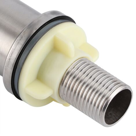 Celeste Simple-C Wandarmatur G1/2 – Flachauslauf-Mischbatterie ohne Schlauch in gebürstetem Edelstahl für Waschtische, G1/2, Höhe 18 cm