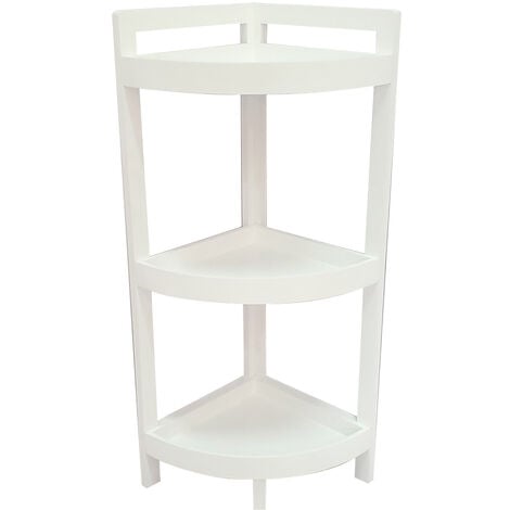 WEBMARKETPOINT Bibliothèque d'angle polyvalente à 3 étagères Blanc