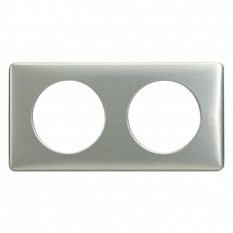 Legrand - Plaque Céliane Métal Titane 2 postes (099861)