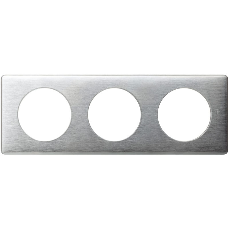 Legrand - Plaque Céliane 3 Modules Aluminium Brossé