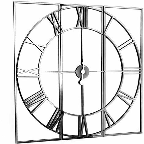 Celina Mirrored Wall Clock - Glass/Metal - L5 x W112 x H112 cm - Silver