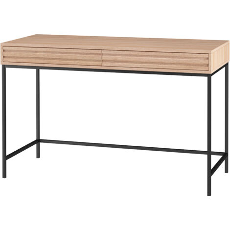 Celine-Bureau avec 2 tiroirs en aspect chêne
