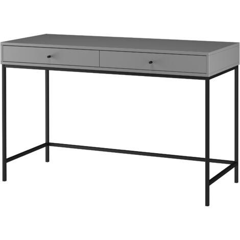 Celine-Bureau avec 2 tiroirs en panneau de particules gris