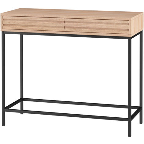 Celine-Table console avec 2 tiroirs en aspect chêne